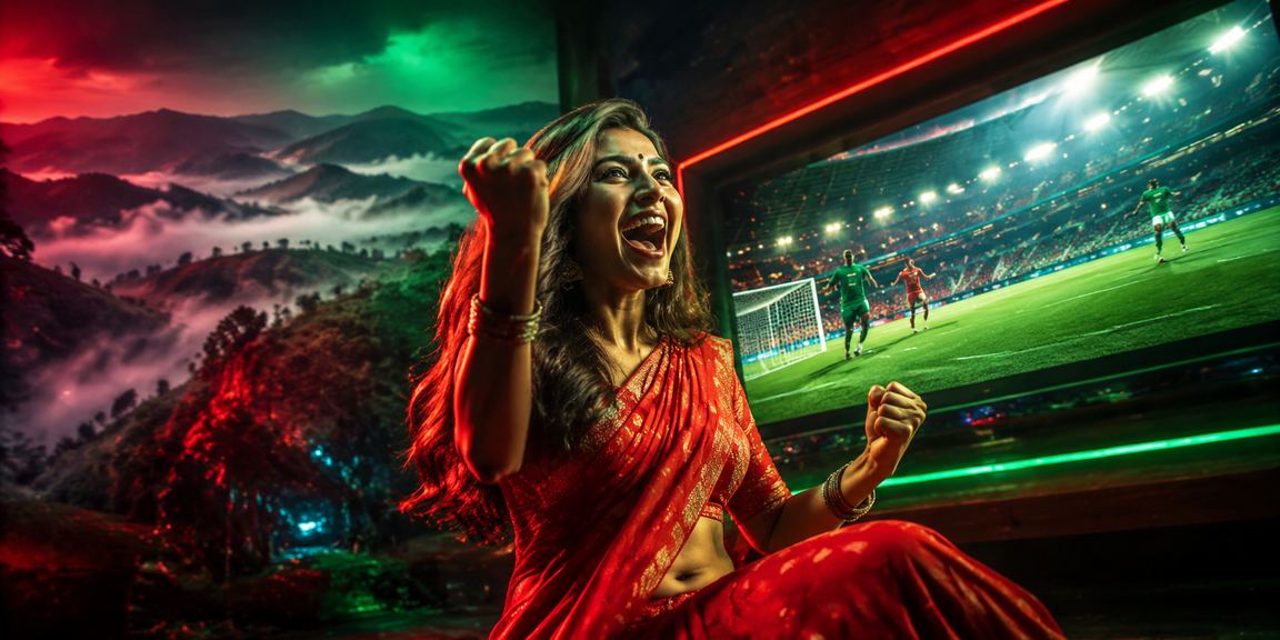 বান্দরবানে ঐতিহ্যবাহী শাড়িতে বিনোদন ও ক্যাসিনো অভিজ্ঞতা উপভোগ করছেন একজন নারী