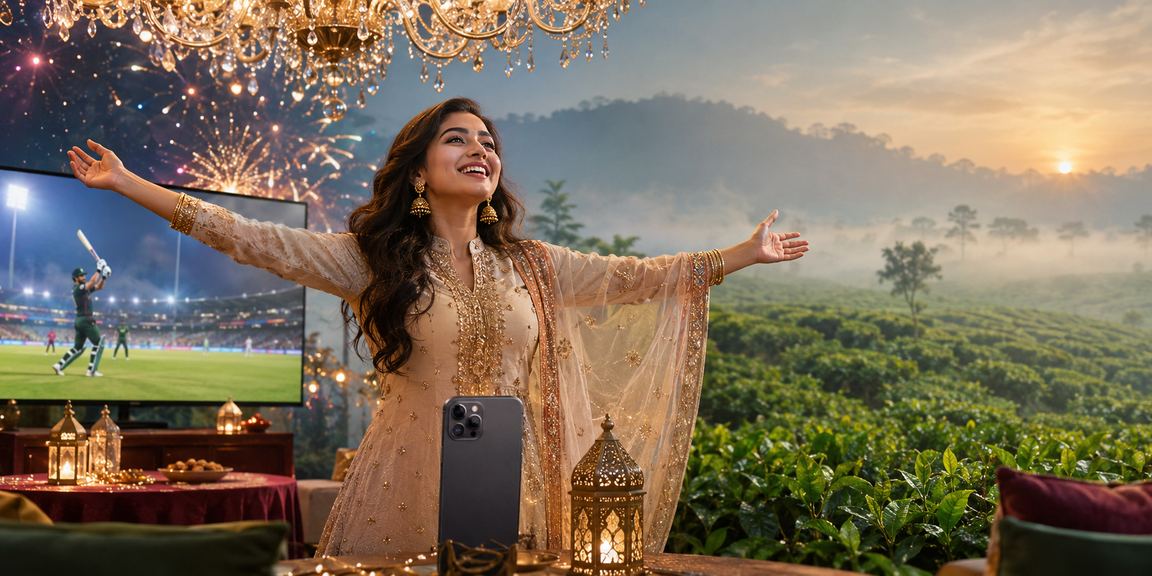 সিলেটে ঈদ উৎসবে ক্রিকেট বেটিং উপভোগ করছেন একজন তরুণ বাংলাদেশি ব্যবহারকারী